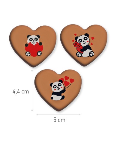 428173- DECORAÇÃO CHOCOLATE SORTIDA CORAÇÕES PANDA (54 UNIDS)