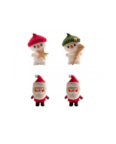 205044 - DECORAÇÃO ACÚCAR PAI NATAL E BONECO DE NEVE 2D - 16 UN