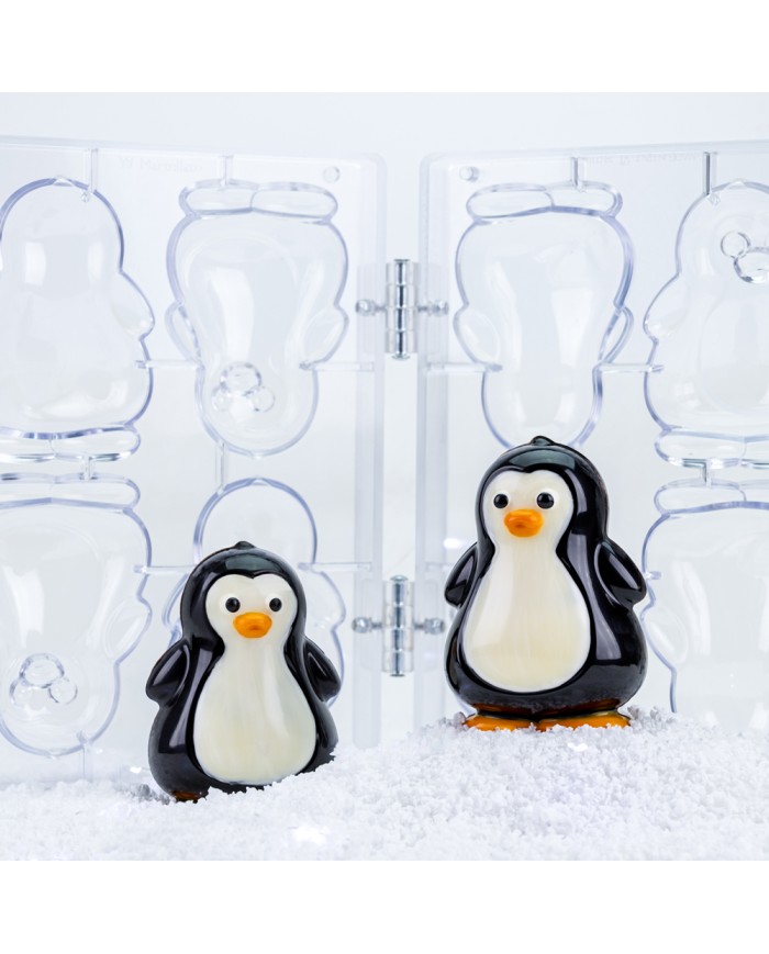 21SR110G - CONJ 2 MOLDES 3D PINGUIM 3D MOLDE BPA FREE 79.5 x 75.5 H 114 MM