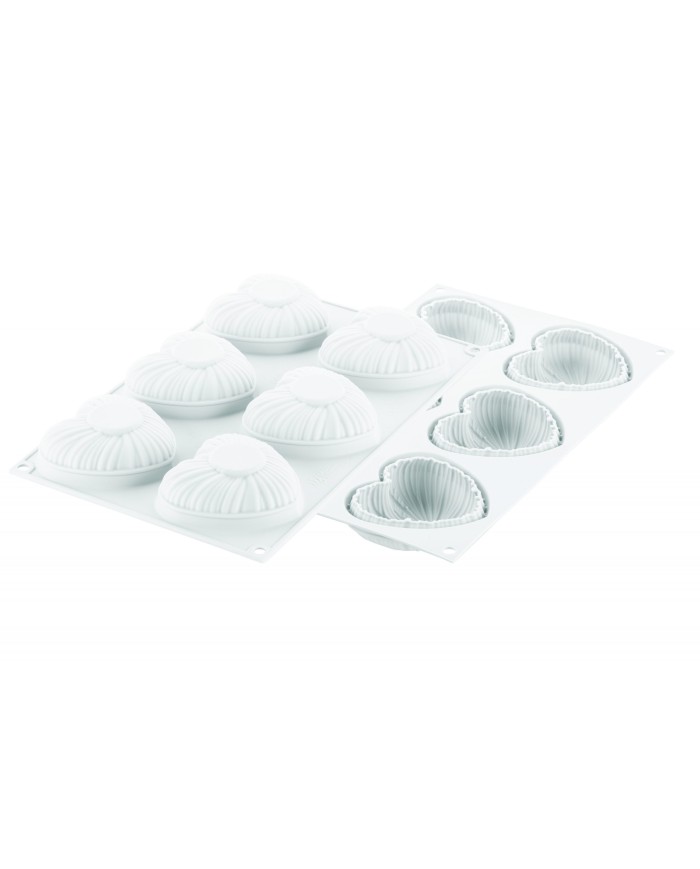 MF11148 - MOLDE SILIKOMART 6 CORAÇÕES