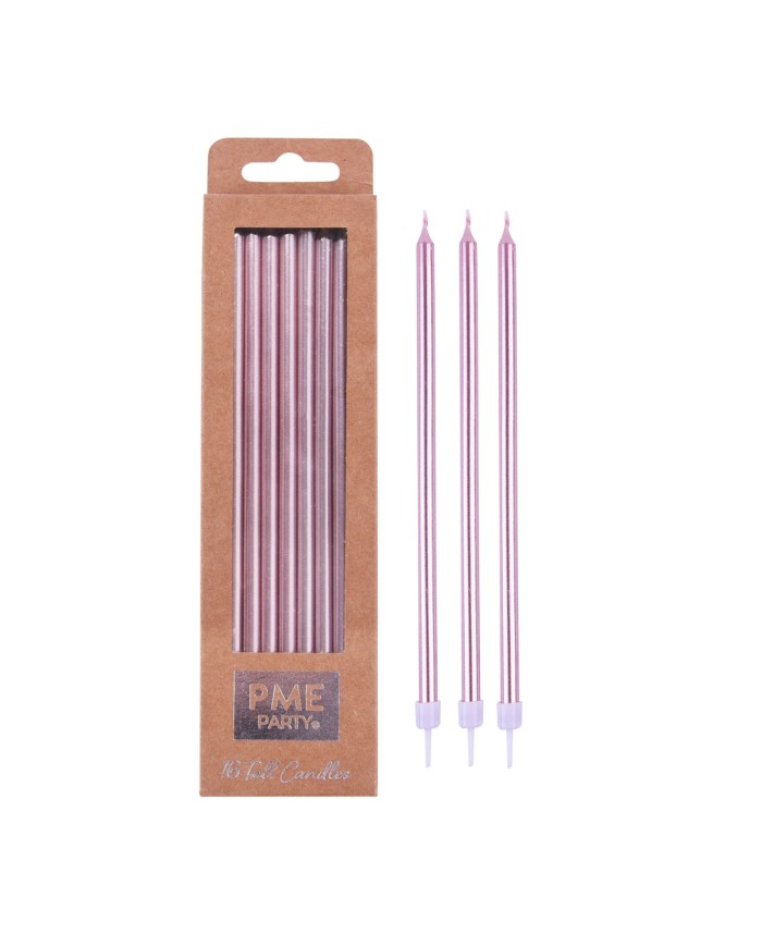 CA097 - VELA ALTA 18 CM ROSA BEBÉ