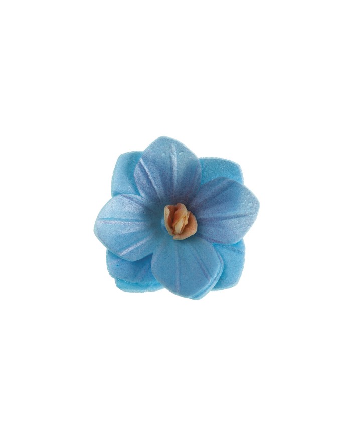 126191- FLOR OBREIA AZUL 4CM (18 UNID)