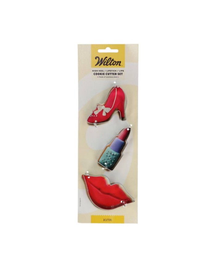 DE91219 - SET 3 CORTADORES SALTO ALTO - BATOM - LÁBIOS WILTON