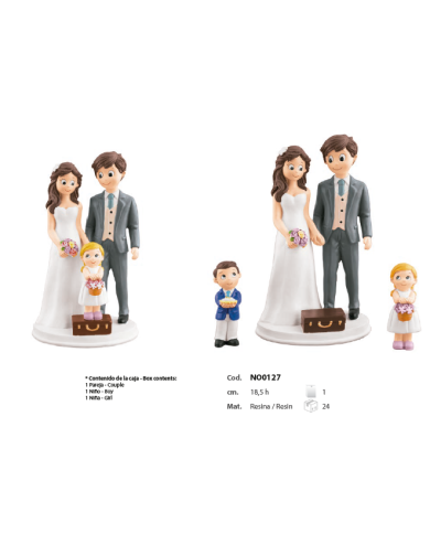 NO0127 - NOIVOS C/ MENINO E MENINA 18CM