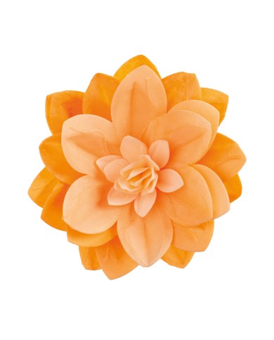 126177 - FLOR OBREIA WATER LILY LARANJA 14 CM