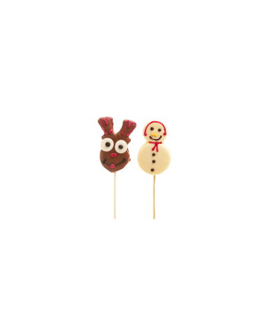 216050 - PIRULITO NUVEM C/BONECO NEVE CHOCO E RENA 30GR