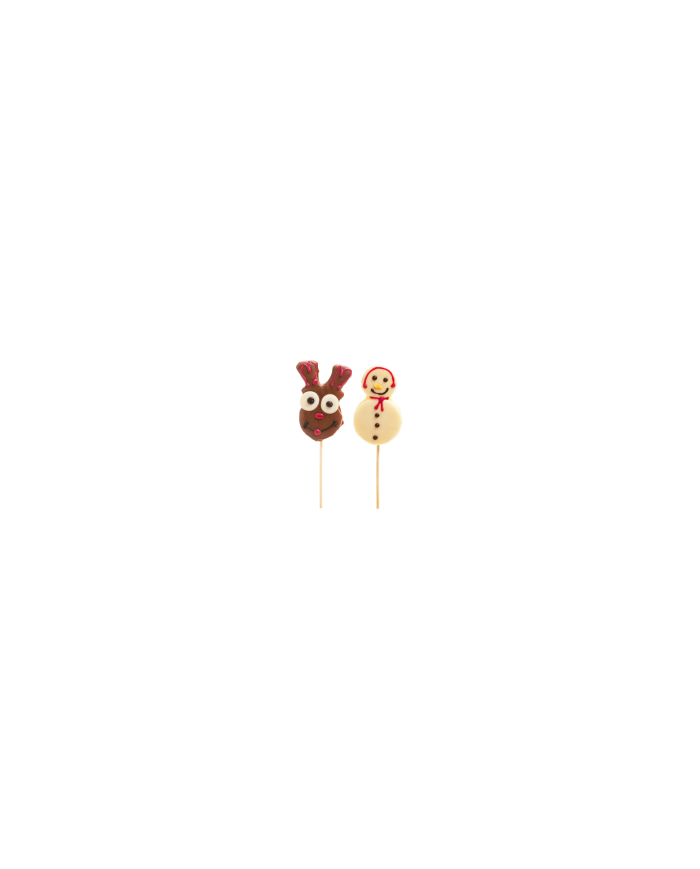 216050 - PIRULITO NUVEM C/BONECO NEVE CHOCO E RENA 30GR
