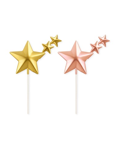 A0280 - PICK ESTRELAS DE NATAL METALIZADAS  Ø55 (50 UNID)