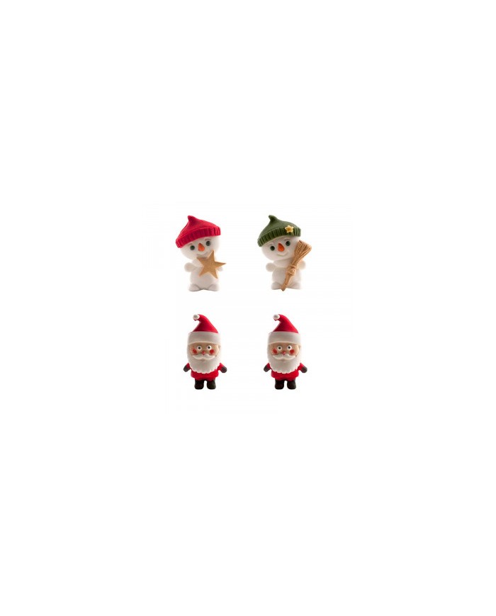 205044 - DECORAÇÃO ACÚCAR PAI NATAL E BONECO DE NEVE 2D - 16 UN