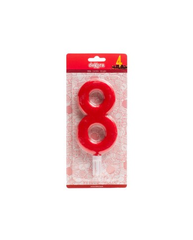 VELA VERMELHA 15CM Nº 8 - 345285