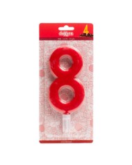 VELA VERMELHA 15CM Nº 8 - 345285