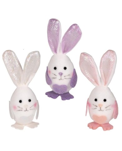 PQ8895 - COELHOS COM PURPURINA 11.5CM (C/12)