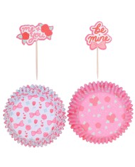 VD24TOP019 - TOPPERS CORAÇÕES CUPCAKE S. VALENTIM (24 UNID)