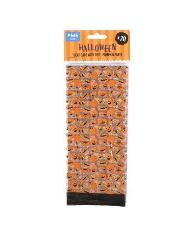 HW24TB041 - BOLSAS PLASTICO PARA DOCES HALLOWEEN (20 UNID)