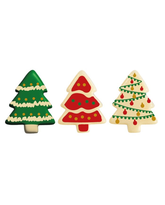 428133 - DECORAÇÃO CHOCO BRANCO ÁRVORES NATAL (60 UNID)