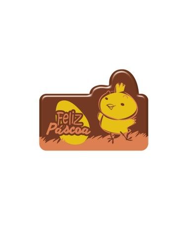 PLACA DE CHOCOLATE PRETO FELIZ PÁSCOA (168 UNID) - 427981