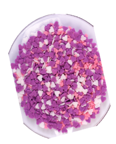 22267 - MIX CORAÇÕES ROSA/VIOLETA/BRANCO