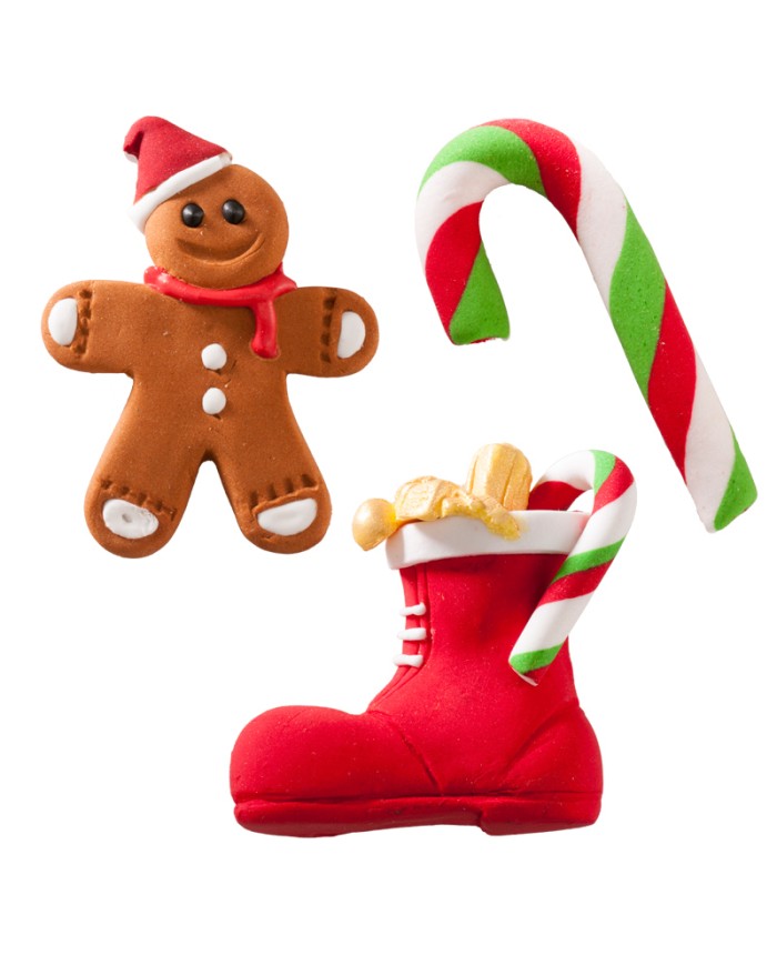 DECORAÇAO AÇÚCAR NATAL SORTIDO 3 FIG - 205054