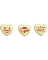 428185 - FELIZ DIA NAMORADOS - 54 CORAÇÕES CHOCO BRANCO SORTIDOS