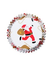 BC850 - CUPSULAS CUPCAKE ARVORE DE NATAL VERMELHA 30 UN