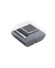CAIXA P/MACARRONS (6) PRETA TAMPA TRANSPARENTE - MF15124