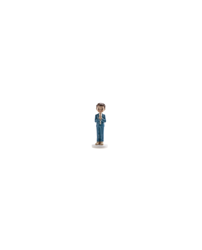 315128 - MENINO ROSÁRIO COMUNHÃO AZUL 16CM