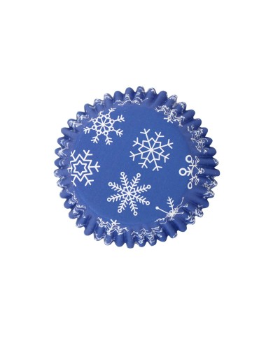 BC827 - CAPSULAS CUPCAKE ALUMINIO FLOCOS DE NEVE (30UN)