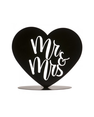 TOPPER BODA METAL NEGRO MR & MRS - 305098
