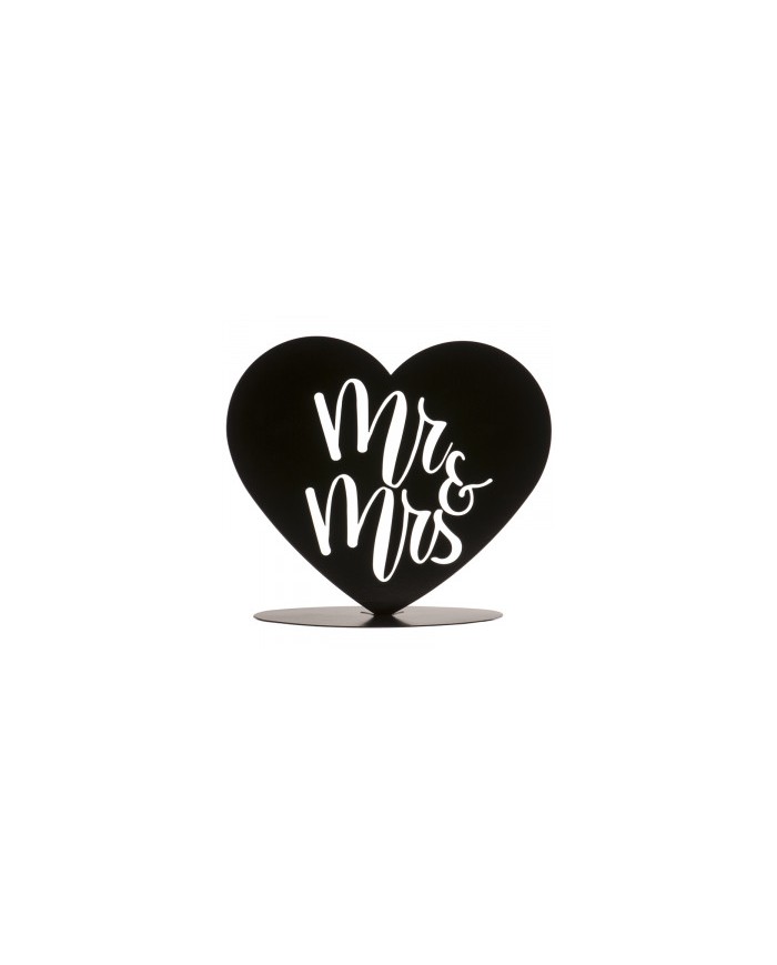 TOPPER BODA METAL NEGRO MR & MRS - 305098