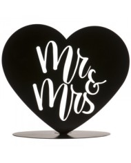 TOPPER BODA METAL NEGRO MR & MRS - 305098