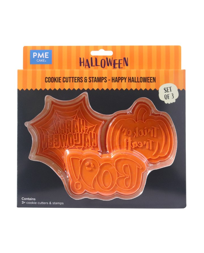 HW24CCC060 - CORTADORES E SELOS  BISCOITOS FELIZ HALLOWEEN (CONJ 3)