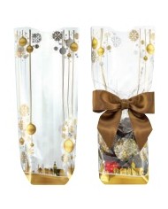 SACOS OPP FLOCOS DOURADOS - 100X220 C/100 - MF72020