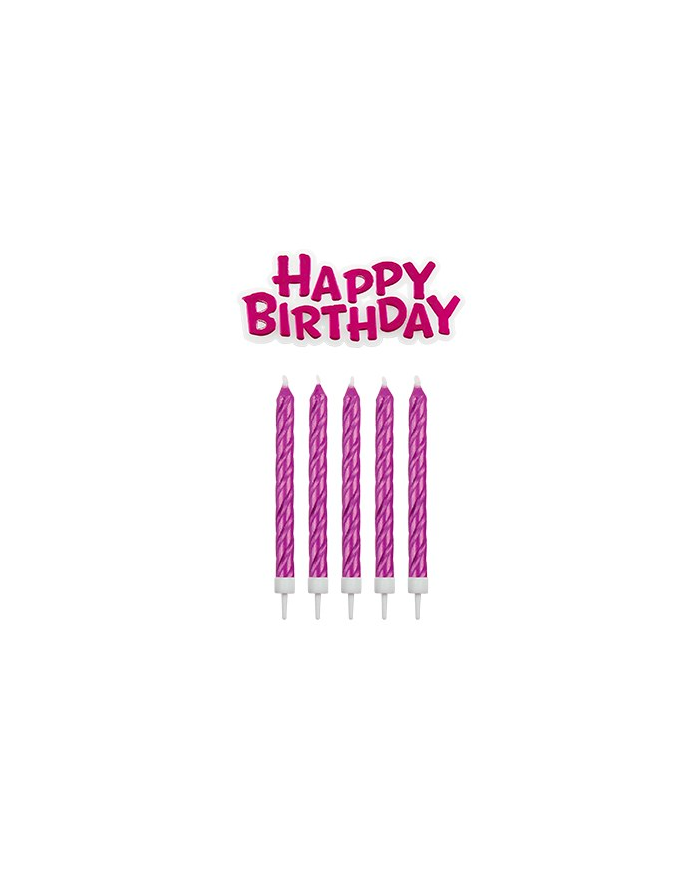 CA094 - SET HAPPY BIRTHDAY VELAS ROSA