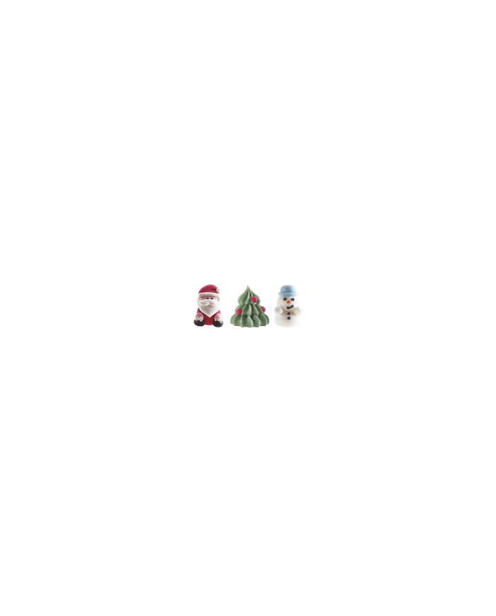 205194 - PAI NATAL, ÁRVORE E BONECO NEVE 3D AÇÚCAR
