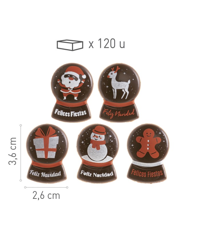 428204 - DECORAÇÃO CHOCO NEGRO SORTIDA BOLAS DE NEVE (120 UNID)