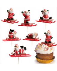 205022 - DECORÇÃO AÇÚCAR PAI NATAL E BONECO NEVE 3D - 24 UN
