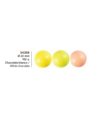 A34356 - DECORAÇÃO CHOC BRANCO BOLAS MATE CORES 22MM