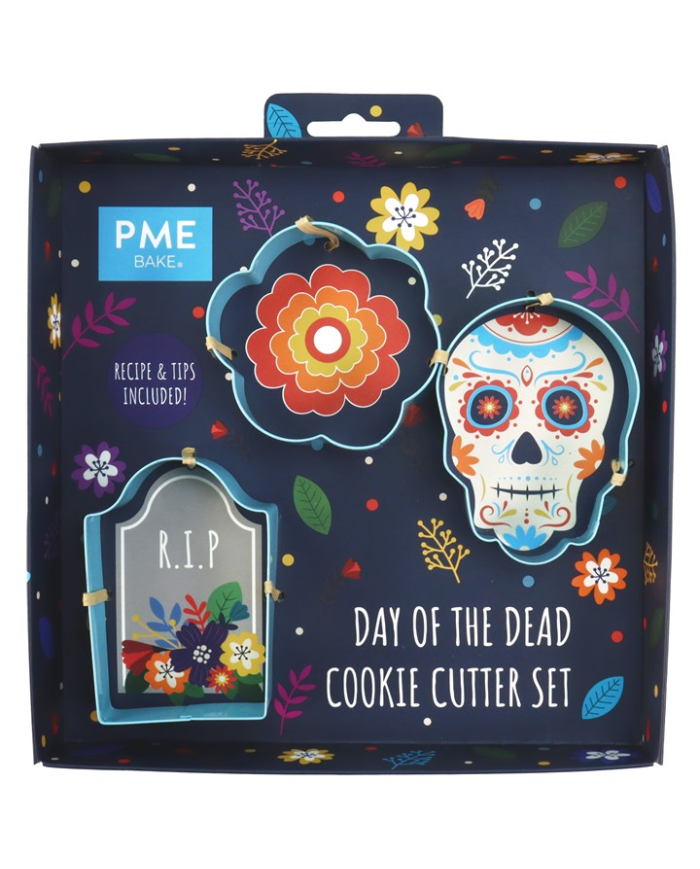 SCB705 - CORTADOR BISCOITOS HALLOWEEN DIA DOS MORTOS (CONJ 3)