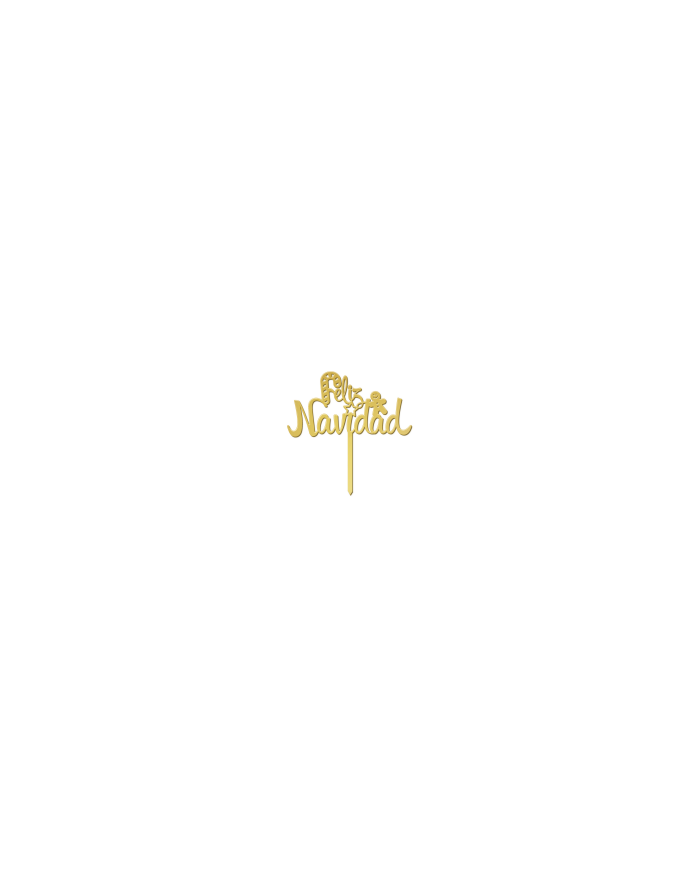354155 - TOPPER FELIZ NAVIDAD OURO 11X14CM - 3CM