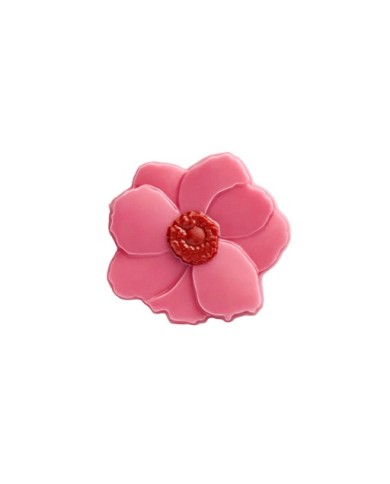 AR33405 - MAGNOLIA ROSA EM CHOCOLATE BRANCO 34X30MM (210 UNID)