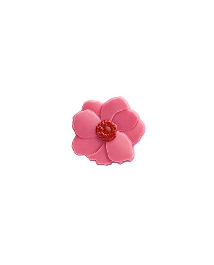 AR33405 - MAGNOLIA ROSA EM CHOCOLATE BRANCO 34X30MM (210 UNID)