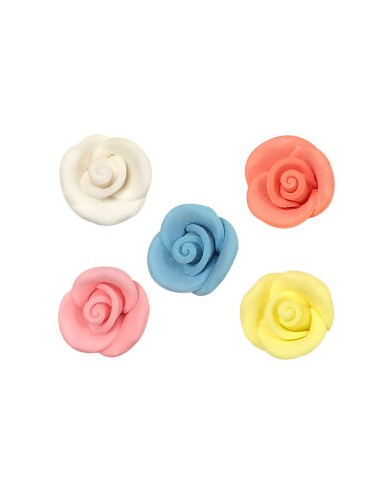 210021 - MINI ROSA AÇÚCAR CORES PASTEL 2CM