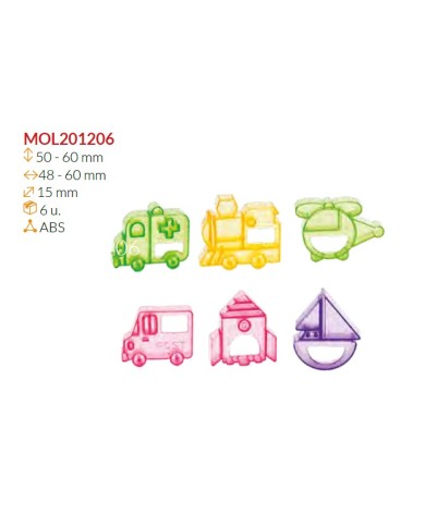 MOL201206 - SET 6 MOLDES TRANSPORTE