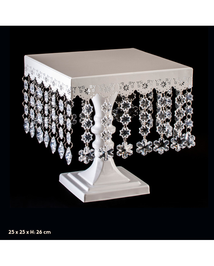 SUPORTE QUADRADO C/DIAMANTES 25CM H32-342042