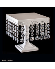 SUPORTE QUADRADO C/DIAMANTES 25CM H32-342042