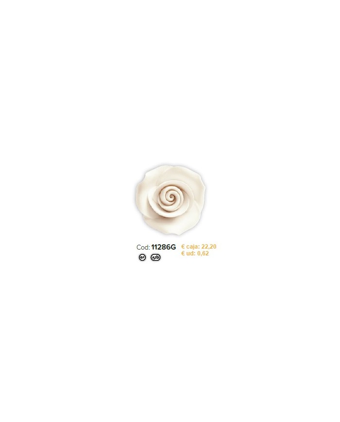 ROSA D3,3CM AÇÚCAR BRANCA - REFª 11286G