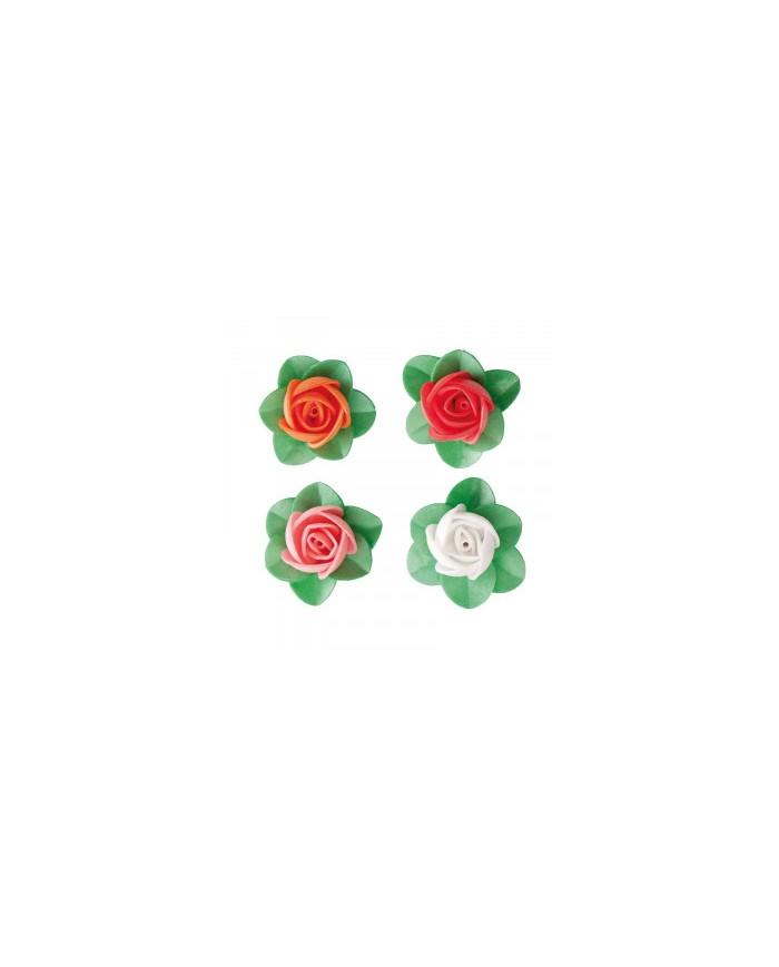 126025 - FLORES OBREIA C/FOLHA 4CM CORES