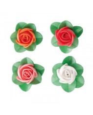 126025 - FLORES OBREIA C/FOLHA 4CM CORES