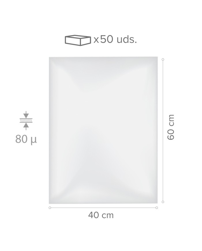 535416 - LÁMINAS DE ACETATO PVC 60X40CM -80 µ - 50 UDS