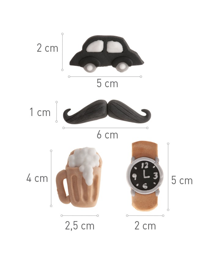 205217 - DECORAÇÃO EM AÇÚCAR VINTAGE 4 DESENHOS (24 UNID)